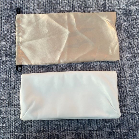 GINA Women Clutch Purse Bag White Leather Gold Tone Stud Wallet Made in Italy